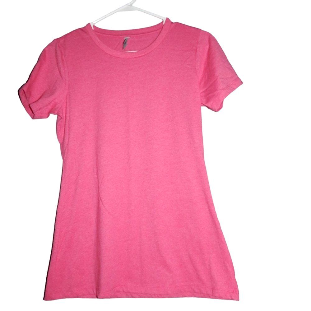 Next Level Apparel women’s large solid pink casual short sleeve cotton blend tee
